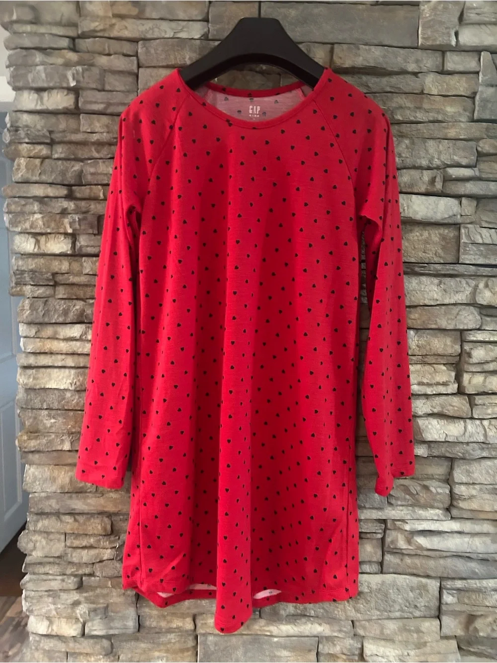 Gap Kids Nightgown Red with Hearts size 12